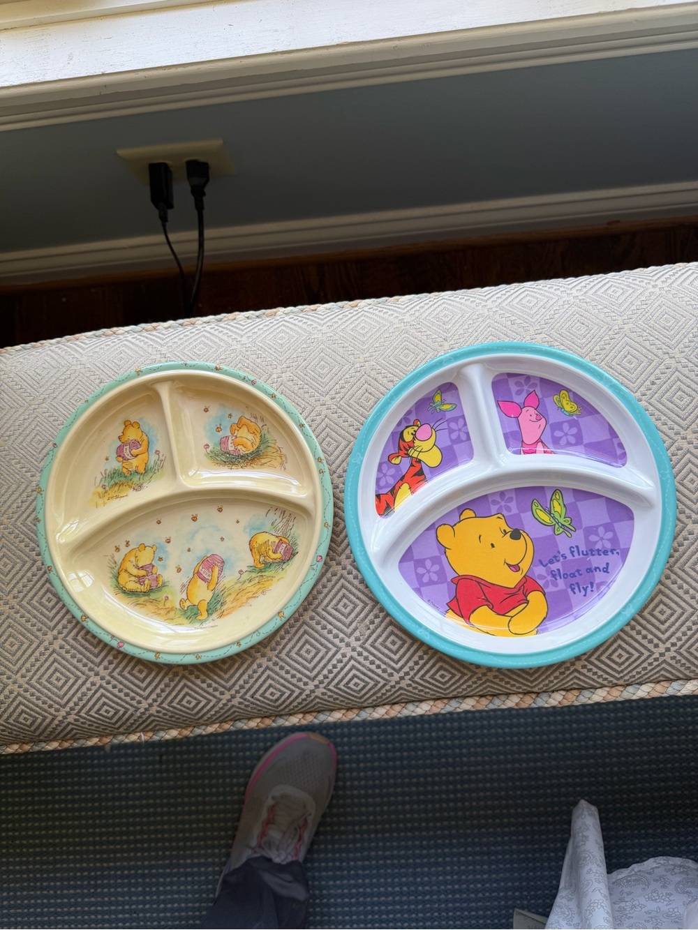 Disney Winnie the Pooh Plates (2) VTG made in Taiwan Winnie is 100 years